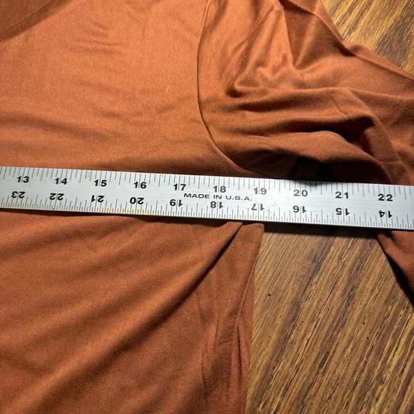 Women's Brown V-Neck Long Sleeve Top - Picture 5 of 7